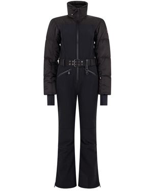 Moncler Fitness ,Zwart ,Leer Gewatteerd Ski-Pak