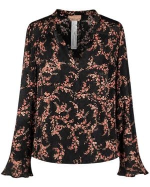 Twinset Overhemden ,Veelkleurig ,Polyester Blouse - Zwart