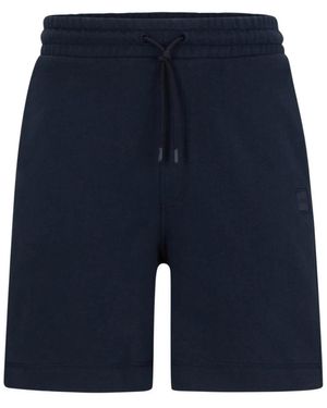 BOSS Schwarze Baumwoll-Bermuda-Shorts - Blau