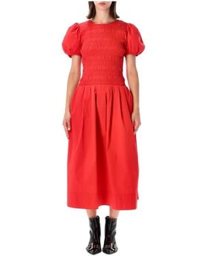 Ganni Midi Dresses - Rojo
