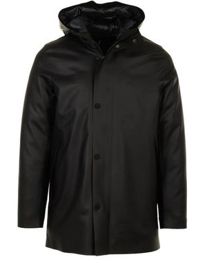 Rrd Jassen ,Zwart ,Zwarte Rubber Parka Jas