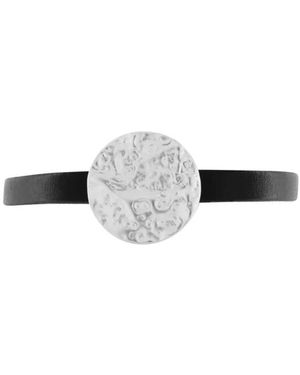 Dansk Copenhagen Luxuriöses Lederarmband Mit Silberbeschichtung - Weiß