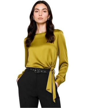 Kocca Seidige Bluse Mit Seitlicher Bindung - Gelb