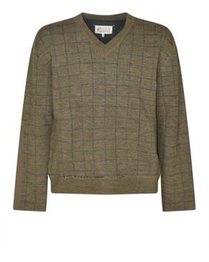 Maison Margiela V-Neck Knitwear - Green