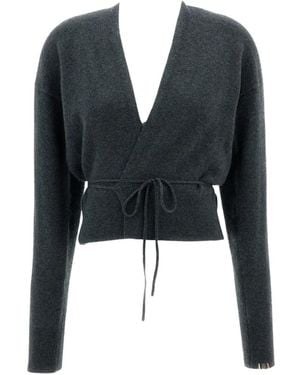 Extreme Cashmere N°516 Ella Wickelstrickjacke - Blau