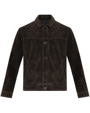 AllSaints Jassen ,Bruin ,Leather Jassen - Zwart