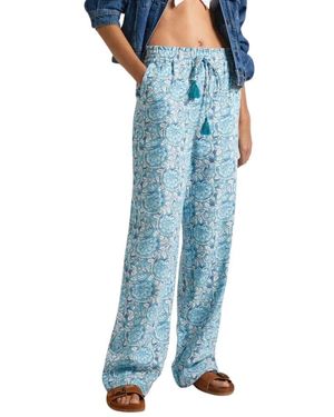 Pepe Jeans Blumige palazzo tanzhose - Blau