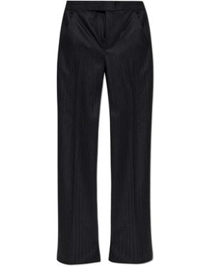 Tom Ford Broeken ,Blauw ,Wol Herringbone Stripe Wool Broeken - Zwart