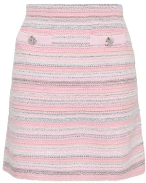 Self-Portrait Rokken ,Roze ,Katoen Textured Knit Mini Skirt