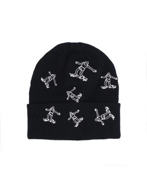 Thrasher Schwarze Beanie Mütze Mit Besticktem Logo