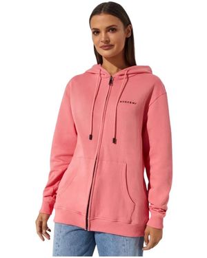 Buscemi Hoodies & Sweatvesten ,Roze ,Katoen Logo Sweatshirt