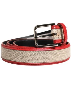 Dolce & Gabbana Geweven Riem Van Leer Met Metalen Gesp - Rood
