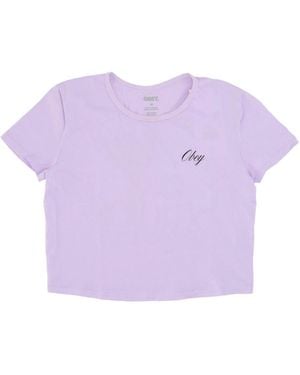 Obey Orchid Petal Cropped Tee T-Shirt - Paars