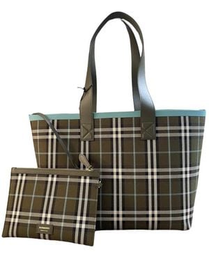 Burberry Check tote shopping tasche - Schwarz