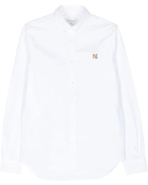 Maison Kitsuné Camicia oxford classica bianca - Bianco