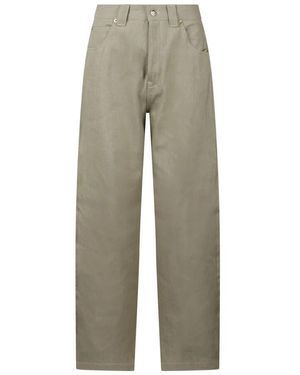 DARKPARK High Waist Barrel Leg Baumwollhose - Grau