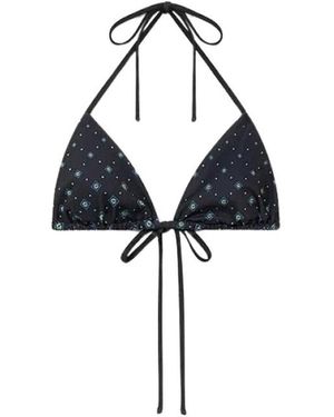 CASABLANCA Badmode ,Zwart ,Polyester Triangle Bikini Top - Blauw