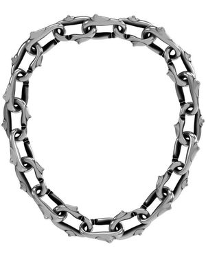 John Richmond Collana a catena con spine argento - Nero
