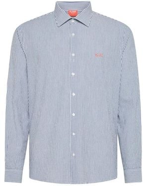 Sun 68 Shirt Fancy Stripe Beach L/S - Blau