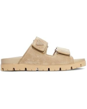 Prada Wildleder-Sandalen - Natur