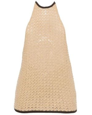 SIR. Tops ,Halterneck Haakwerk Top - Naturel