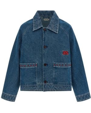 Bode Jassen ,Blauw ,Denim Geborduurde Denim Jas