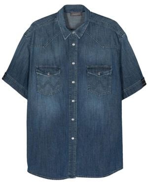 Lorena Antoniazzi Camicia western denim - Blu