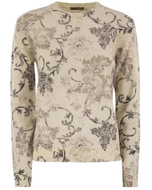 Herno Jacquard Strickpullover - Natur