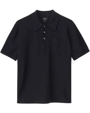 A.P.C. Tops ,Blauw ,Katoen Eliot Polo - Zwart