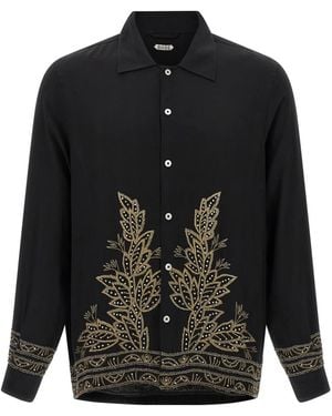 Bode Beaded Epoque Zijden Overhemd - Zwart