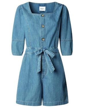 Pepe Jeans Jumpsuits & Playsuits ,Blauw ,Martha Playsuit