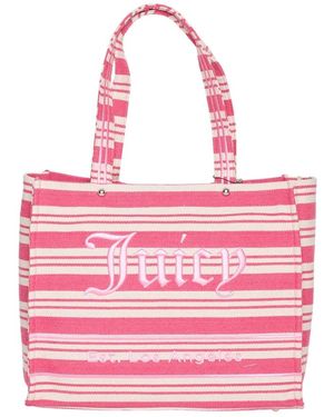 Juicy Couture Tassen ,Veelkleurig ,Gestreepte Roze Winkelmand Met Afneembare Schouderband