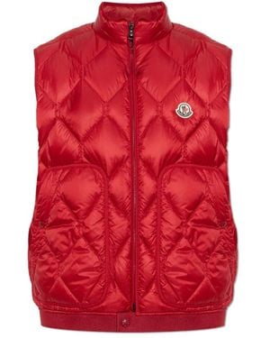 Moncler Puffer Vest Met Logopatch - Rood