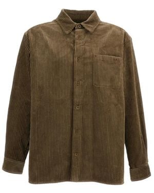 A.P.C. Overhemden ,Bruin ,Katoen Corduroy Katoenen Overshirt - Groen