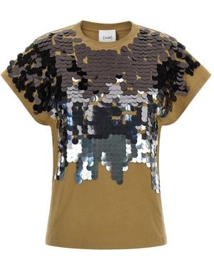 Nude Sequin T-Shirt - Braun