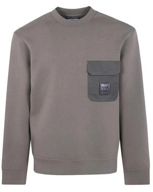 Emporio Armani Dubbele Jersey Sweater Met Klepzak - Grijs