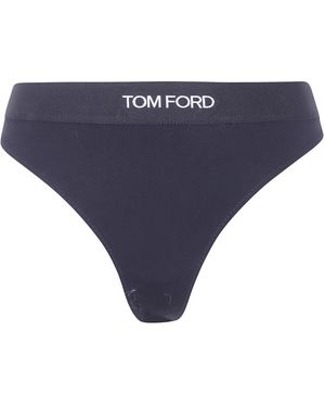Tom Ford Ondergoed ,Blauw ,Polyester Modal Signature Thong