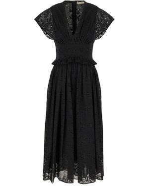 Tory Burch Kleedjes ,Zwart ,Katoen Eyelet Katoenen Jurk