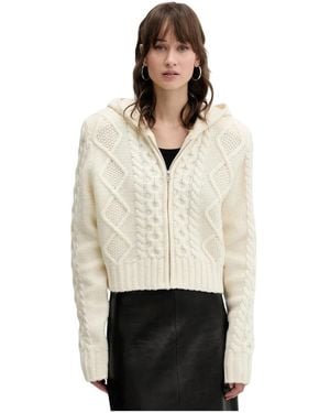ROTATE BIRGER CHRISTENSEN Truien & Vesten ,Wol Gebreide Cardigan Met Capuchon - Wit
