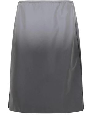 Alexander Wang Rokken ,Grijs ,Polyester Reflective Mid-Rise Midi Skirt