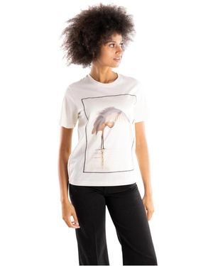 Bastille Tops ,Katoen T-Shirt Met Korte Mouwen En Ronde Hals - Wit