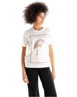 Bastille Tops ,Katoen T-Shirt Met Korte Mouwen En Ronde Hals - Wit