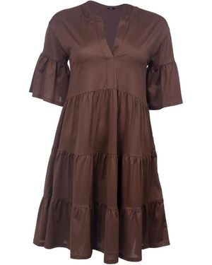 Weekend by Maxmara Kleedjes ,Bruin ,Midi Kleedjes