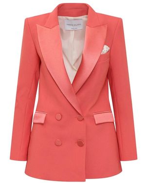Hebe Studio Jassen ,Roze ,Blazer Met Lange Mouwen - Rood