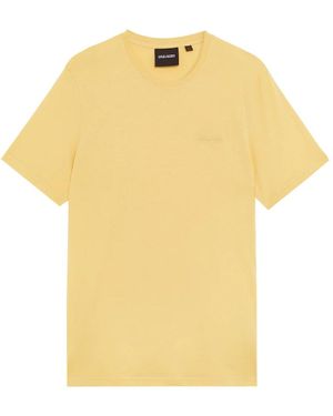 Lyle & Scott Ss T-Shirts Superfine Logo T-Shirt - Geel