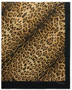 Roberto Cavalli Accessoires ,Kasjmier Jaguar Print Modal Cashmere Sjaal - Metallic