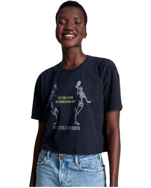 One Teaspoon Bedrucktes T-Shirt - Blau