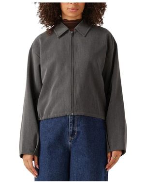 Object Jassen ,Grijs ,Polyester Grijze Bomberjas Voor Vrouwen - Zwart
