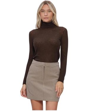 SELECTED Slwvendy Woll-Strickpullover Mit Rollkragen - Braun