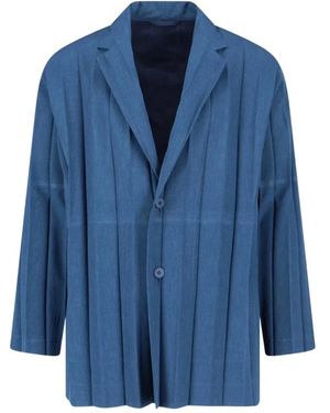Issey Miyake Jassen ,Blauw ,Homme Plissè Jacket